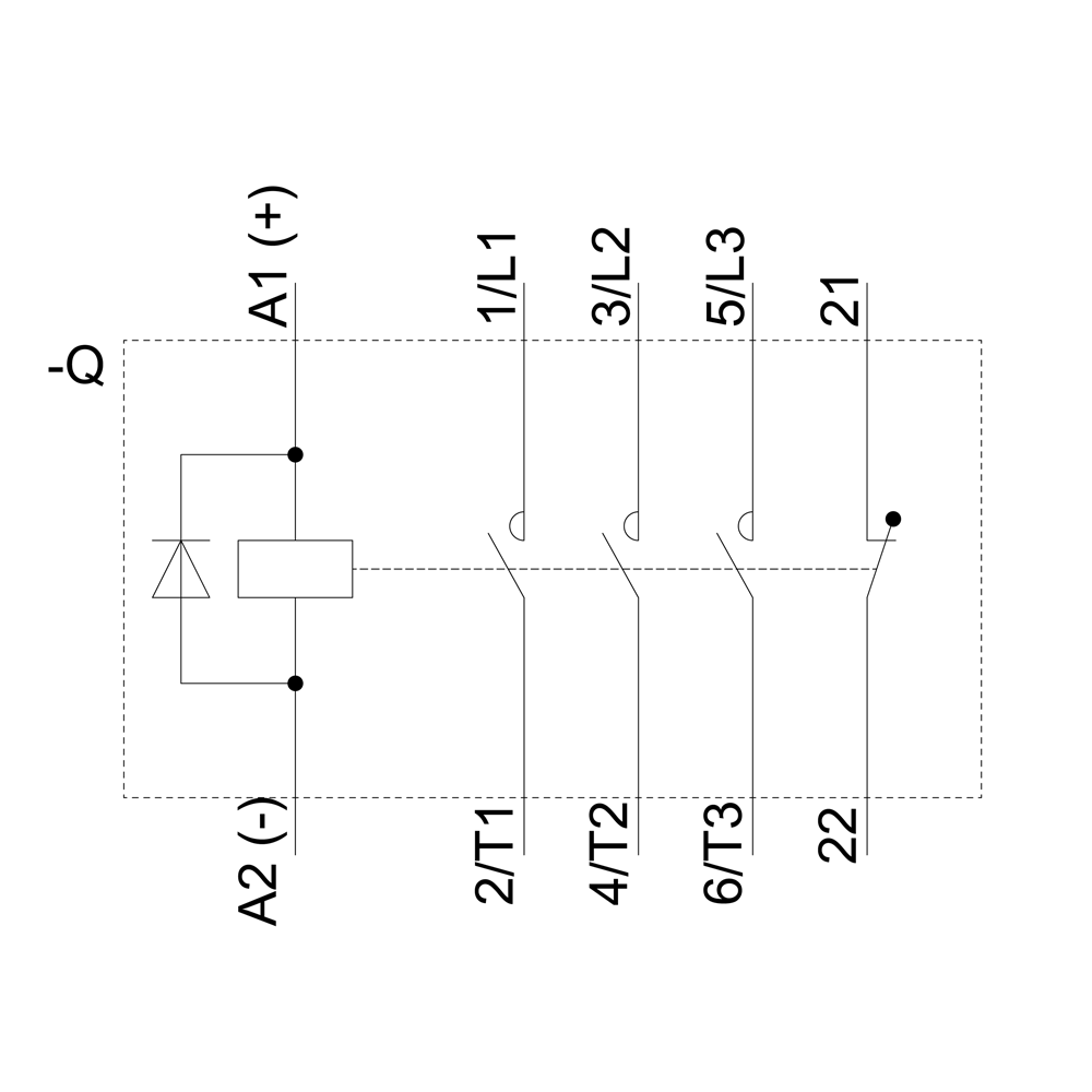 Motorový stykač EKS 3 NO + 1 NC ovládání AC, DC24V