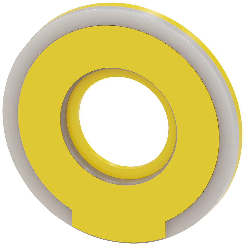 Podložka kulatá pro hřibové tlačítko nouzového vypnutí, žlutá, osvětlená, tloušťka 5 mm