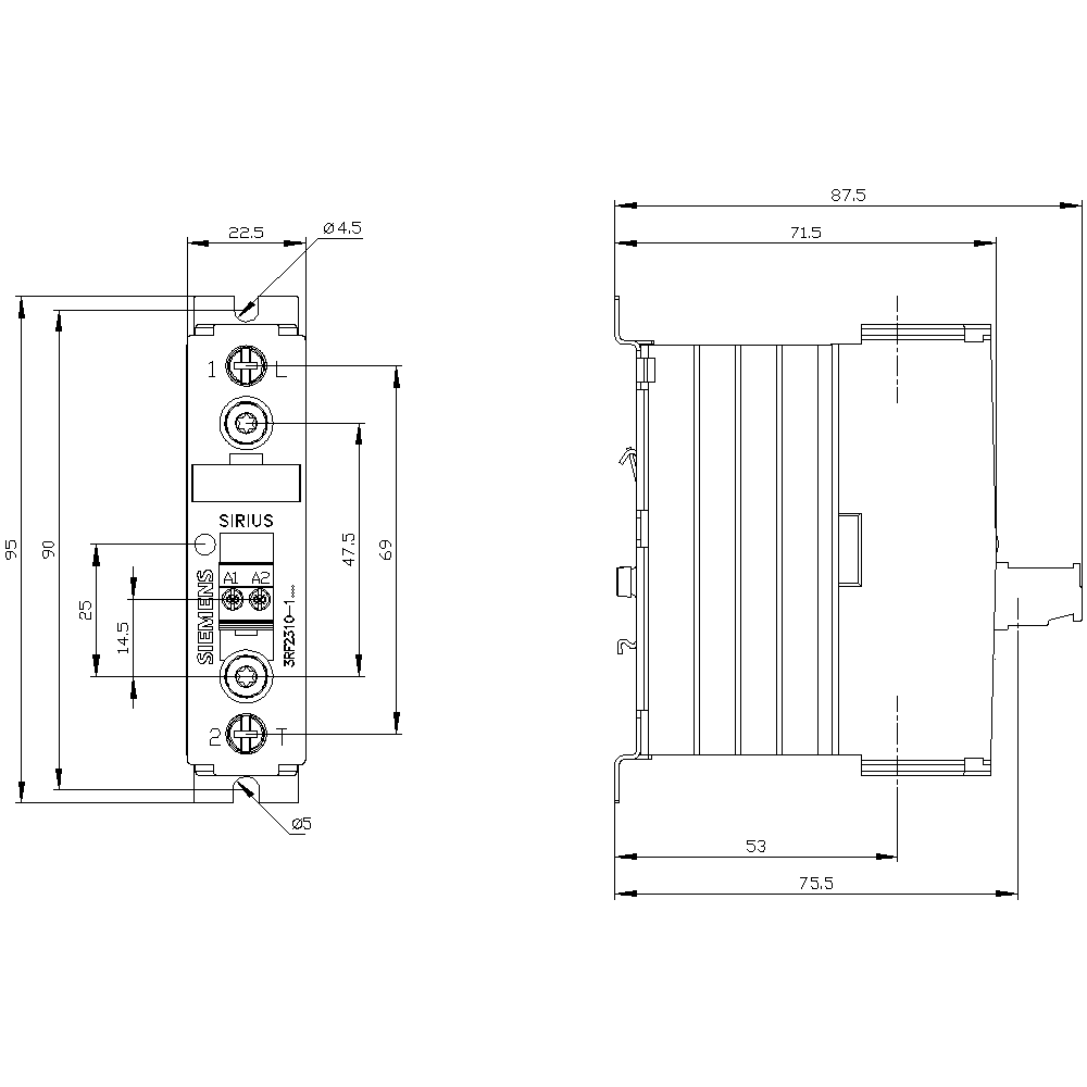Polovodičový stykač AC51 10A 48-460V/24V DC