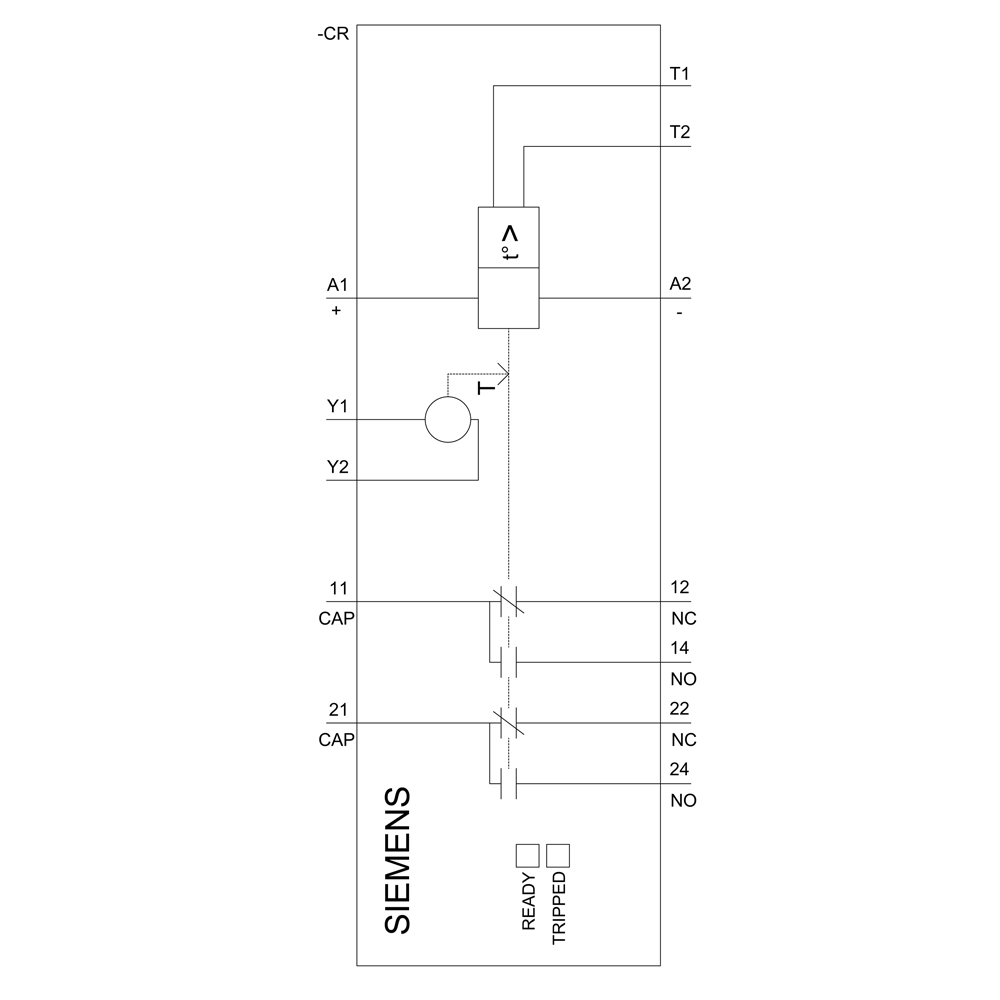 thermistor motor protection relay standard evaluation unit 22.5 mm enclosure screw terminal 2 changeover contacts bistable Us = 24 V-240 V AC/DC manual/auto/remote RESET 2 LEDs (ready/tripped) electrical isolation test/RESET button wire-break monitoring short-circuit monitoring non-volatile - Image 4