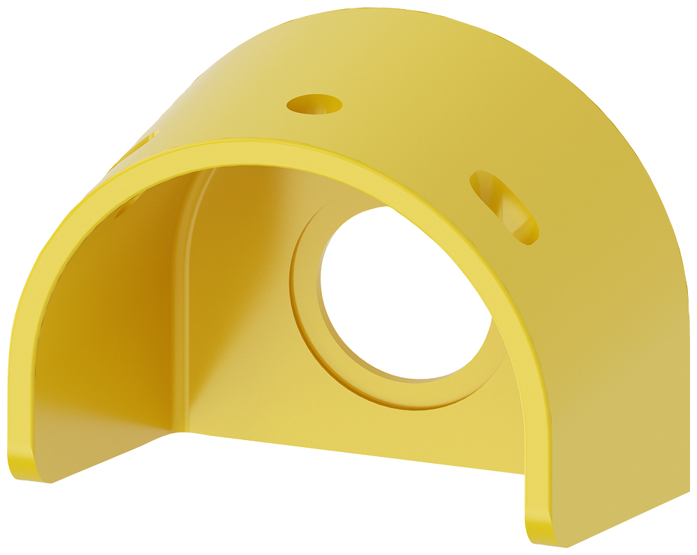 Ochranný límec pro hřibové tlačítko nouzového zastavení, 60 mm, 22 mm, v žluté barvě, plast