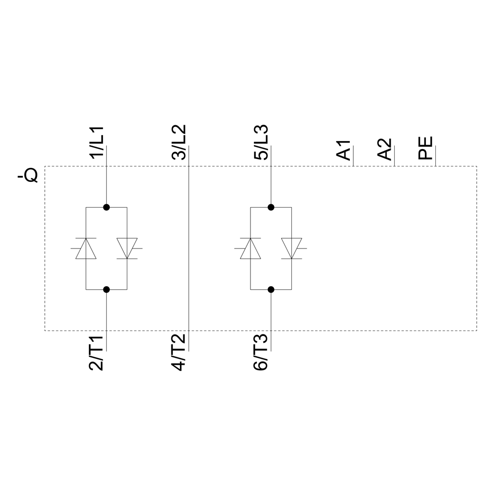 Polovodičový stykač 3RF2, 3fázový AC51 20A 48-600V/230V AC2 řízené fáze
