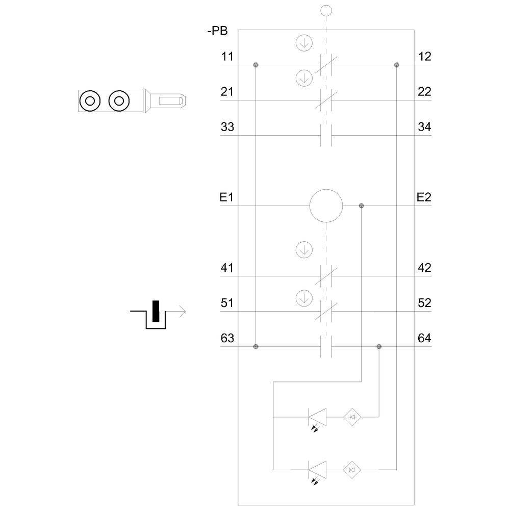 safety position switch with guard lock locking force 2600 N 5 approach directions solenoid-locked magnet voltage 24 V DC monitoring actuator 2 NC/1 NO monitoring magnet 2 NC/1 NO LED display yellow/green supplied without actuator - Image 5