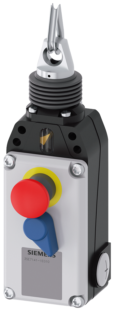 Lankový spínač s nouzovým zastavením, 3x M20x1,5, 1NO+3NC, aretace dle EN ISO 13850