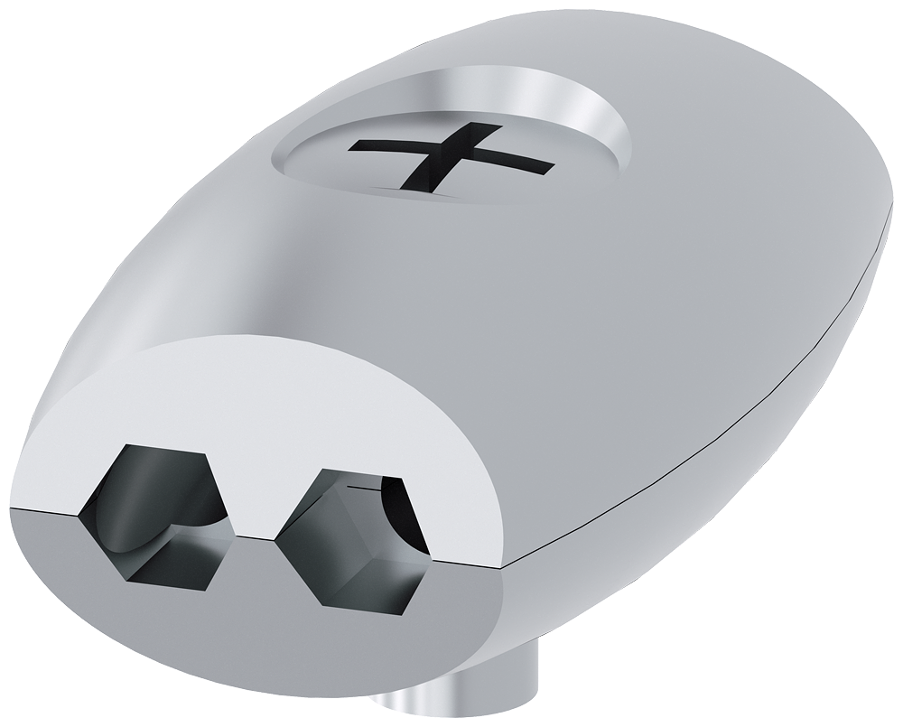 Lanová svorka, vejčitý tvar, 4 mm