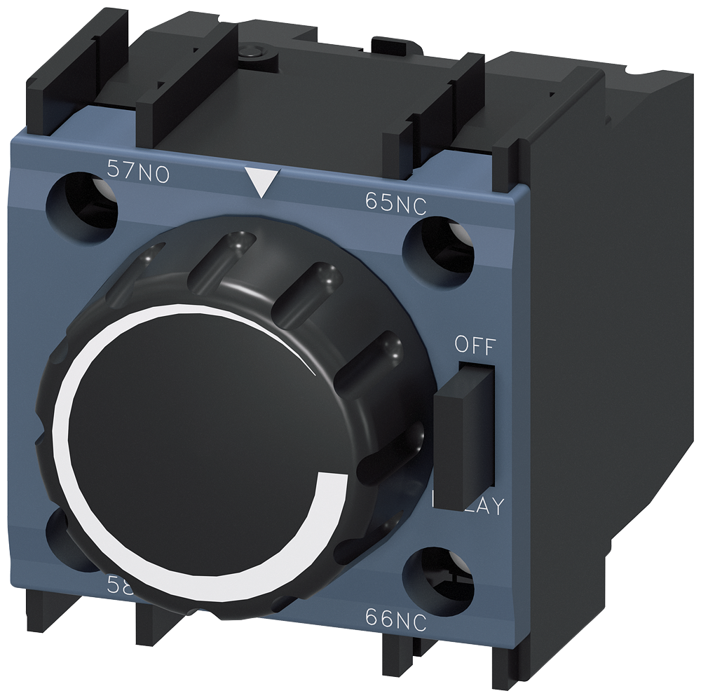 Pneumatický blok časového relé s opožděným odpadem 1-30s, 1 NO + 1 NC pro motorové stykače, S0