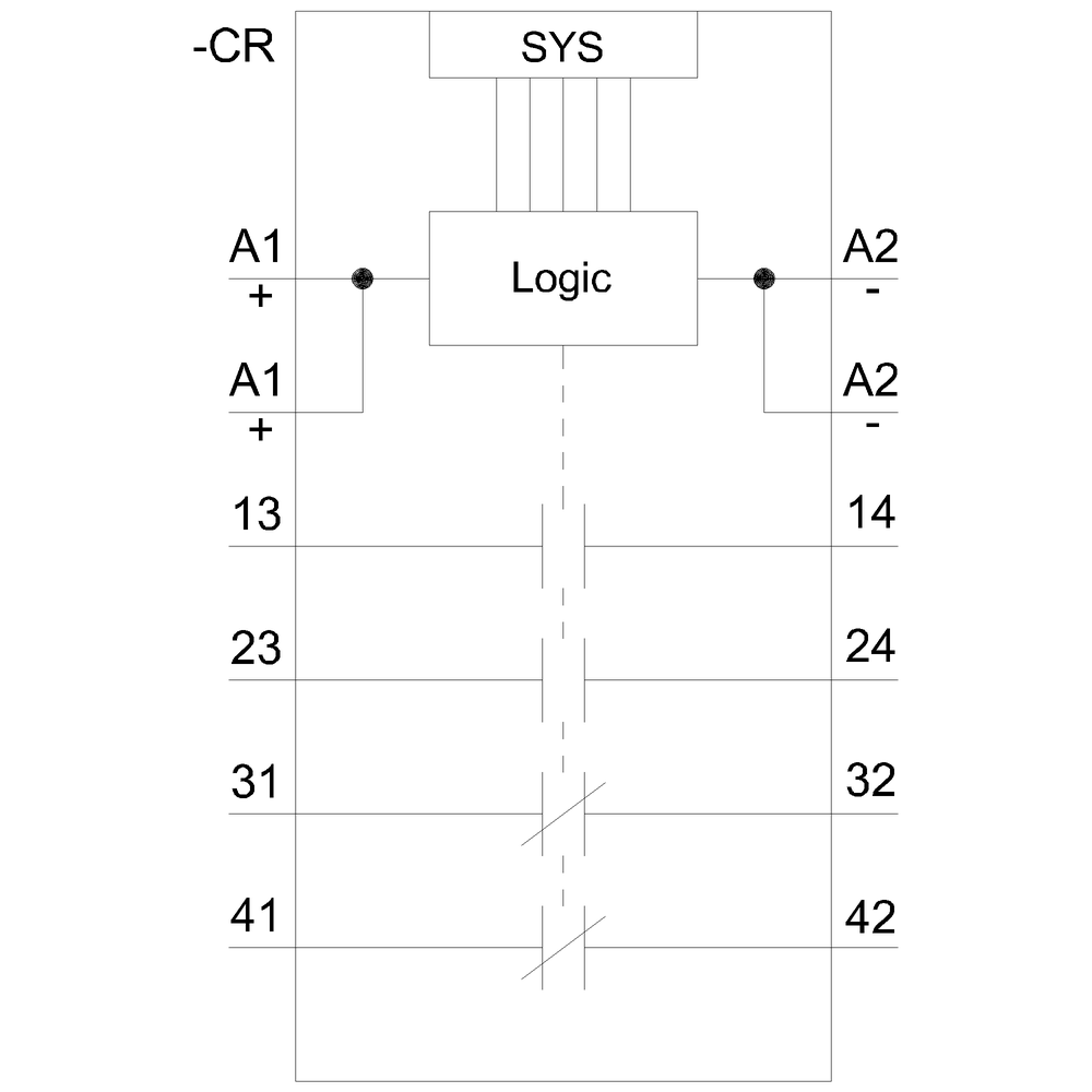 Positively driven coupling relay in industrial enclosure 2 NO contacts / 2 NC contacts 24 V DC SIL 2 / PL c spring-type terminal (push-in) - Image 4
