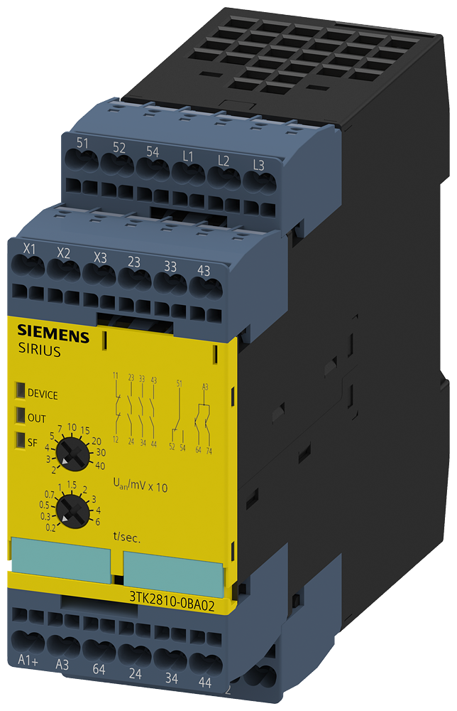 Bezpečnostní relé, bezpečnostní monitorování klidového stavu, DC24V, 45 mm