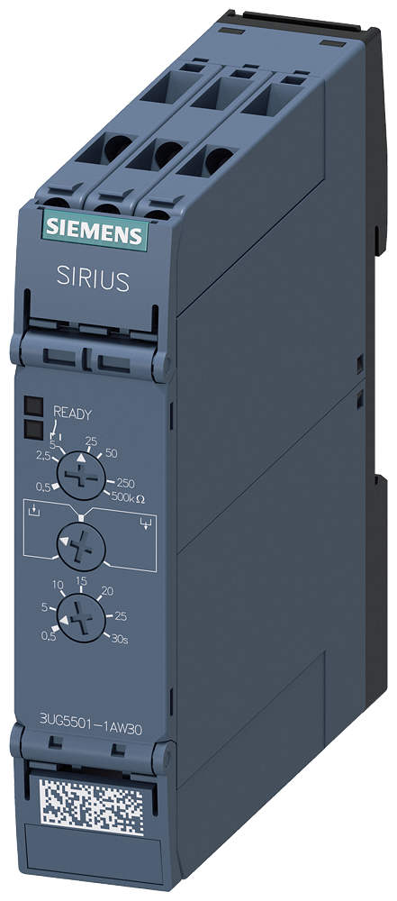 analog monitoring relay level monitoring resistance monitoring from 0.5 to 500 kohm overshoot and undershoot supply voltage 24 ... 240 V AC/DC by Siemens