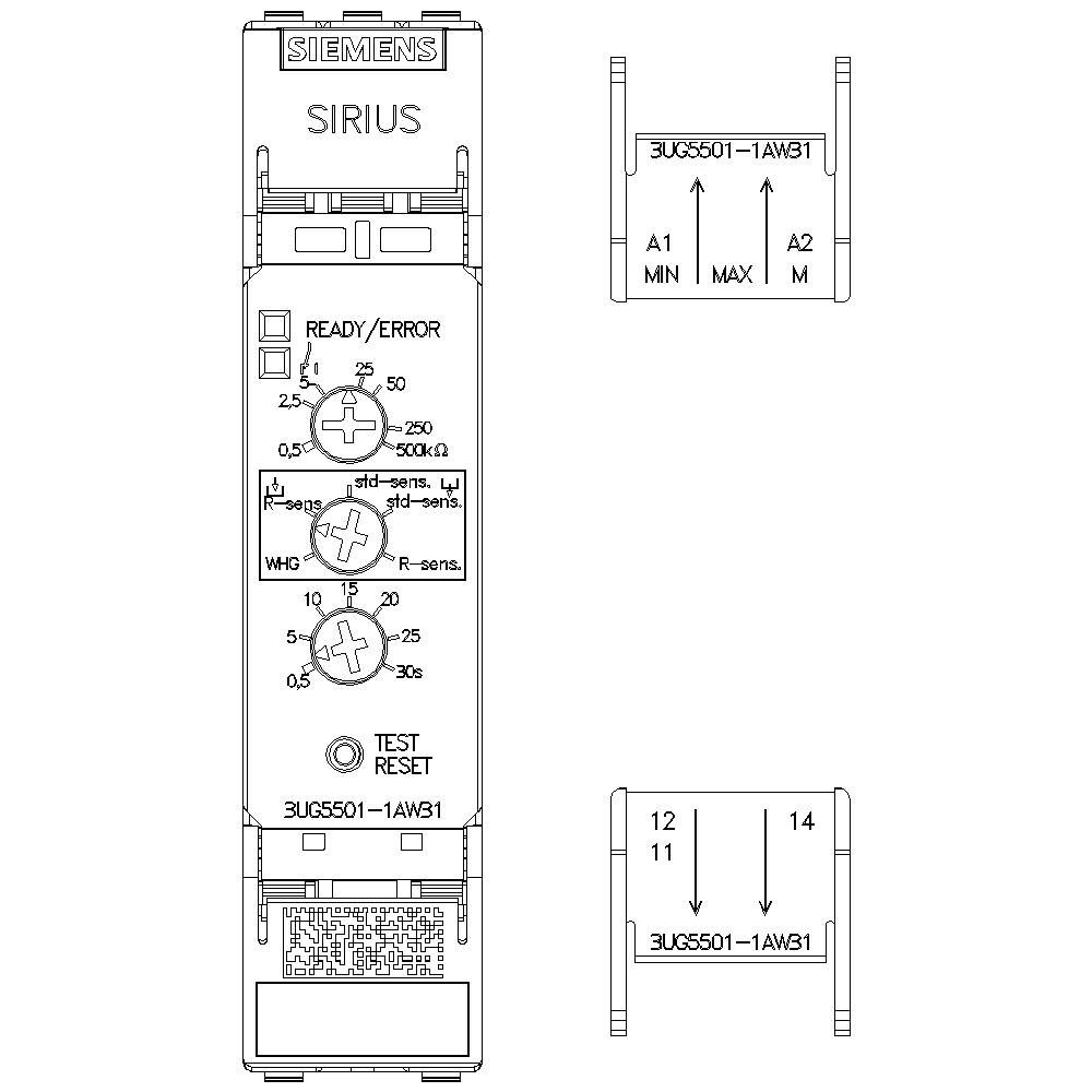 analog monitoring relay level monitoring resistance monitoring from 0.5 to 500 kohm overshoot and undershoot supply voltage 24...240 V AC/DC - Image 2