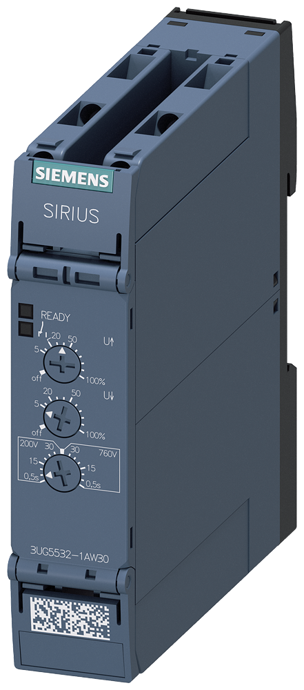 analog monitoring relay voltage monitoring from 10 to 690 V AC/DC overshoot and undershoot supply voltage 24 ... 240 V AC/DC by Siemens