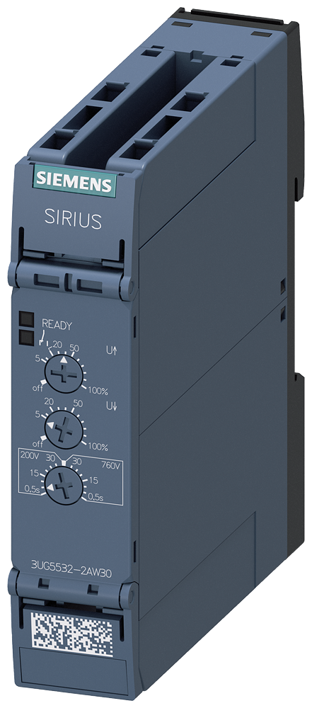 analog monitoring relay voltage monitoring from 10 to 690 V AC/DC overshoot and undershoot supply voltage 24 ... 240 V AC/DC by Siemens
