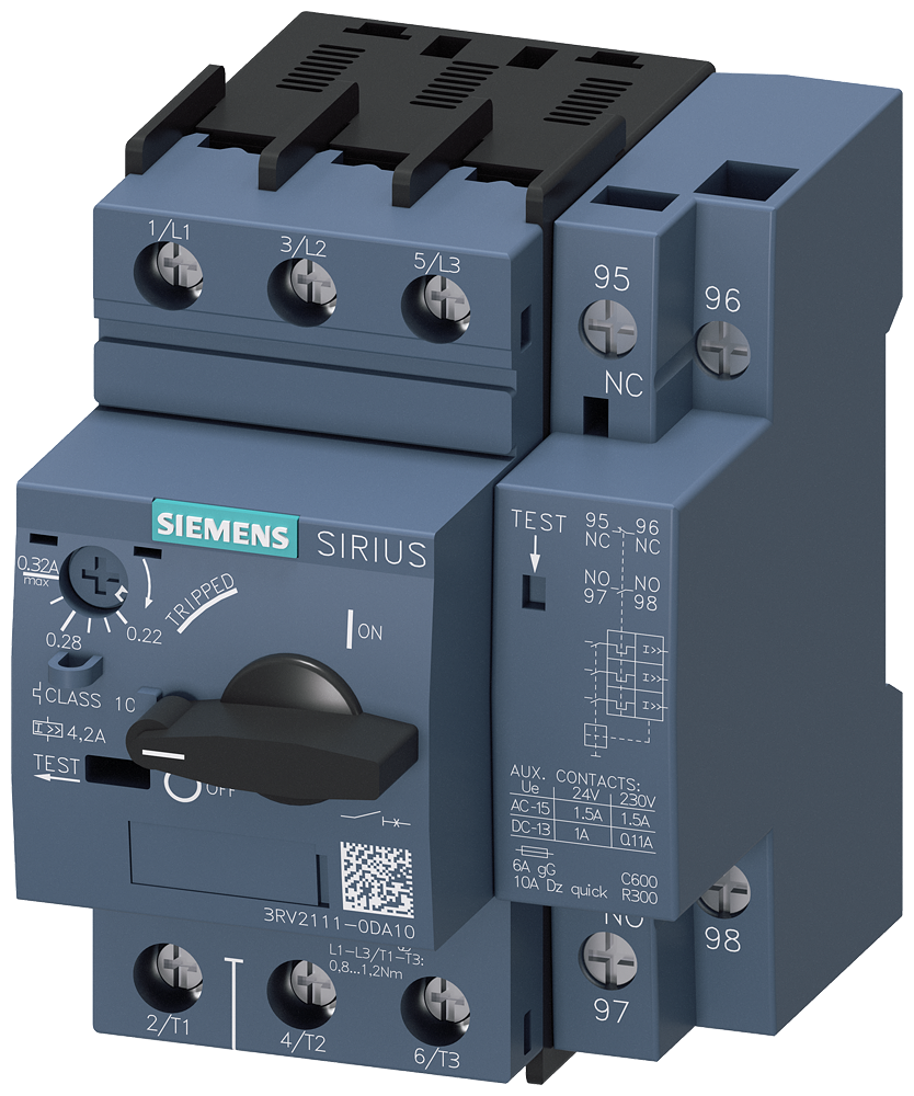 Siemens 3RV2111-0DA10 — SIRIUS 3RV2 motor starter protectors