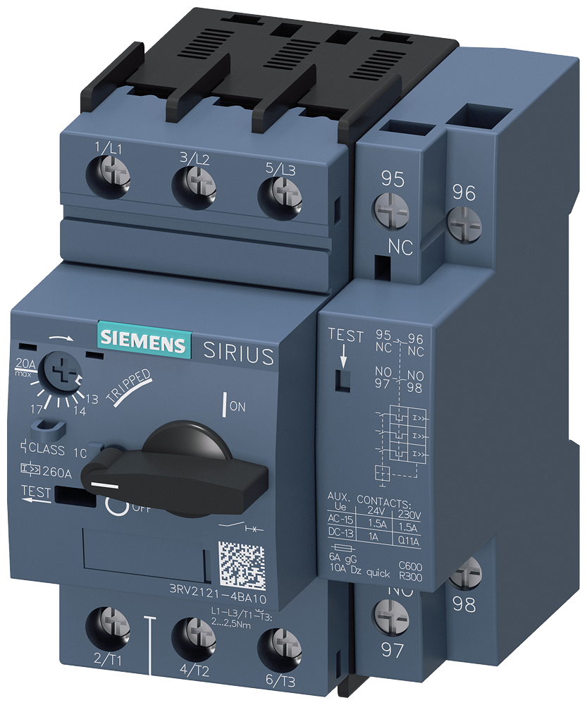 Siemens 3RV2121-4BA10 — SIRIUS 3RV2 motor starter protectors