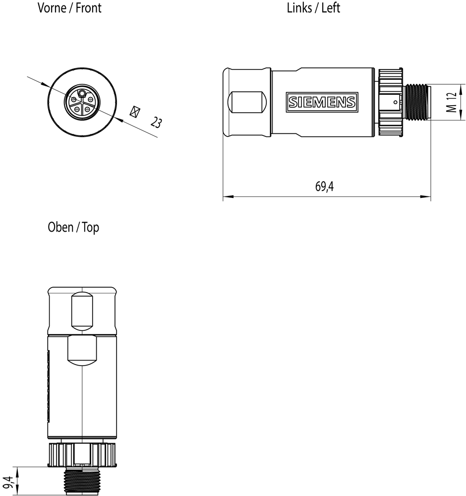 6GK1906-0EA00 Napájecí koncovka PRO M12, L-kódování