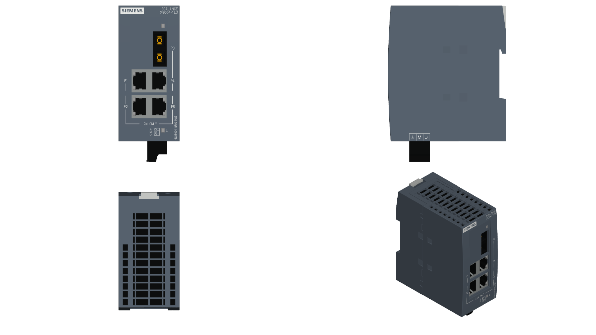 SCALANCE XB004-1LD unmanaged Industrial Ethernet Switch for 10/100 Mbit/s; for setting up small star and line topologies; LED diagnostics - Image 3