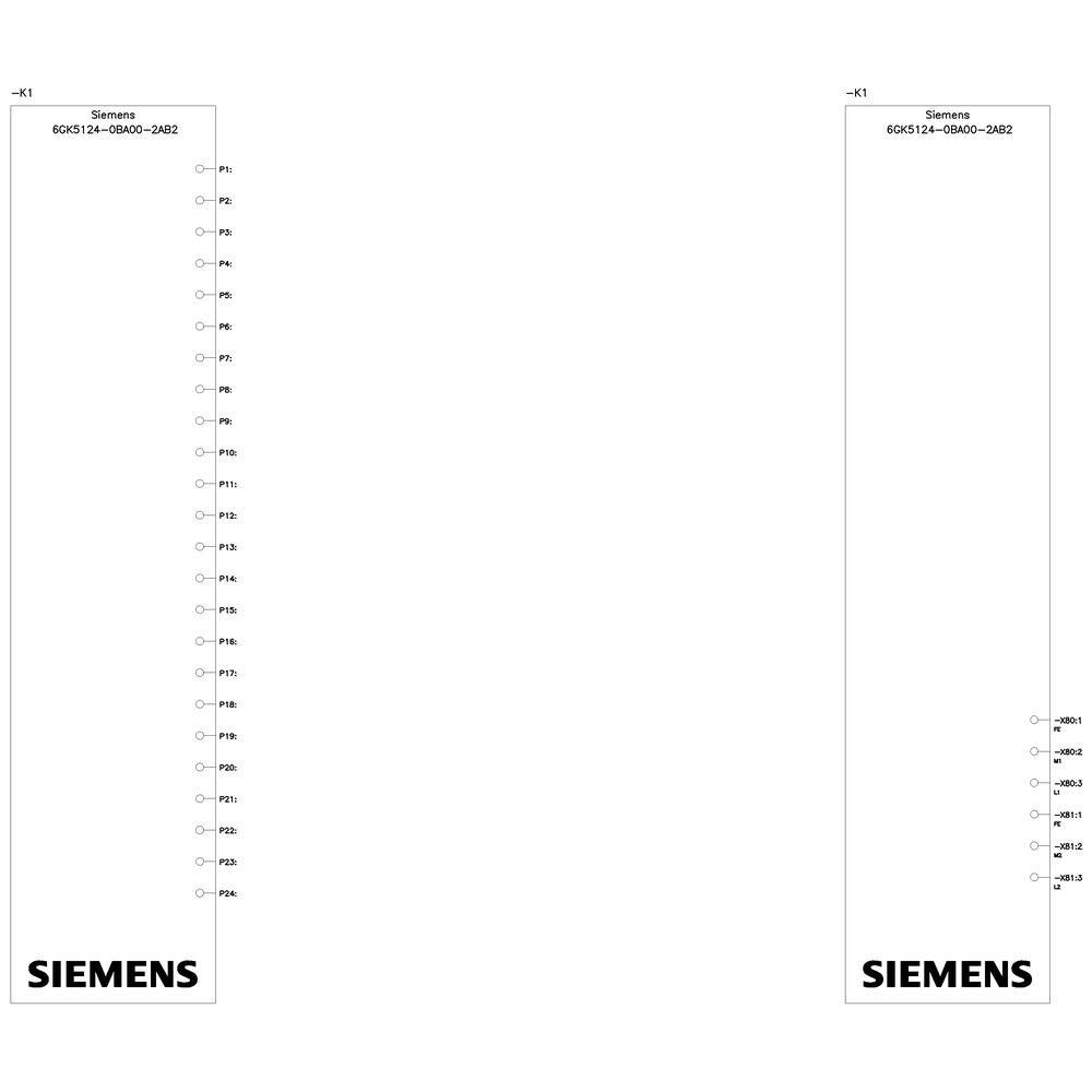 SCALANCE XB124, nekonfigurovatelný switch, 24x port 10/100 Mbit/s RJ45