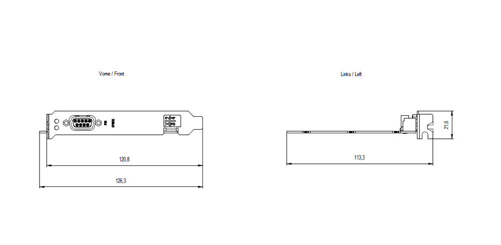 Komunikační procesor CP 5622 PCIe X1, připojení na síť PROFIBUS