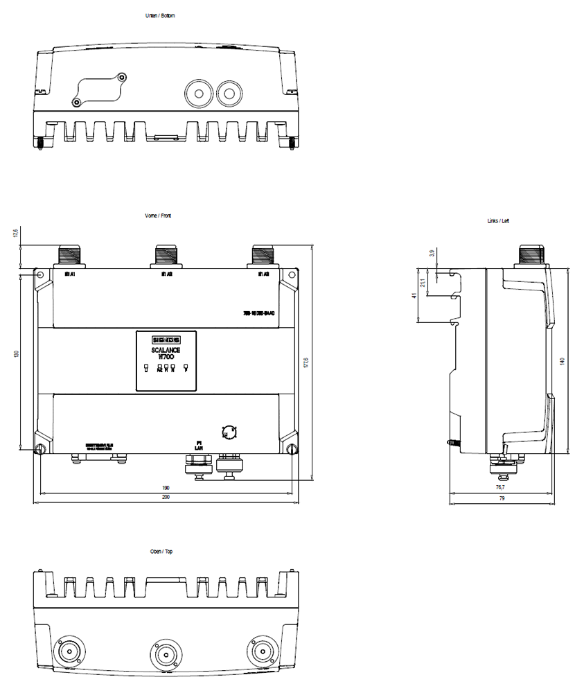IWLAN AP, 450 Mbit/s, M12, 1x radio, 3xN-Connect, zásuvný slot