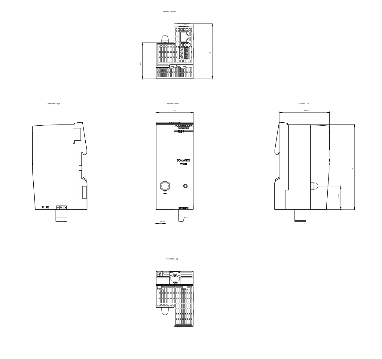 6GK5722-1FC00-0AA0 Klient IWLAN/WLAN Bridge, IP20, IEEE 802.11n, 150Mbit/s, 1xRJ45, 1xR-SMA, iPCF