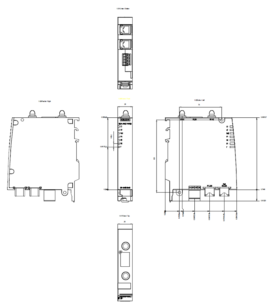 Klient IWLAN/WLAN Bridge, IP30, IEEE 802.11n, 2xRJ45, 2xR-SMA, zásuvný slot