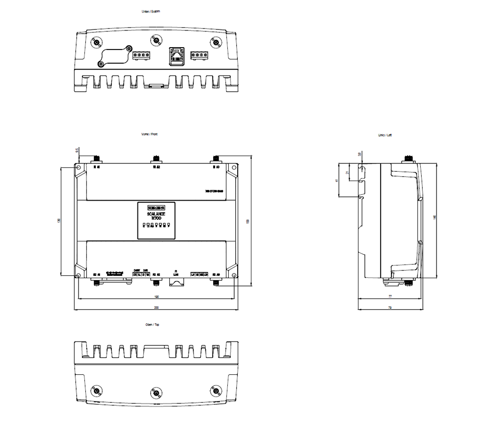6GK5788-2FC00-0AA0 SCALANCE W788-2, IWLAN AP, 450 Mbit/s, 2xRadio, 6xR-SMA, 24 V=