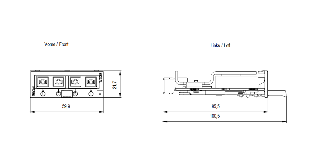 Modul médií MM992-2, 2x 1000 Mbit/s SC, MM sklo, max. 750m