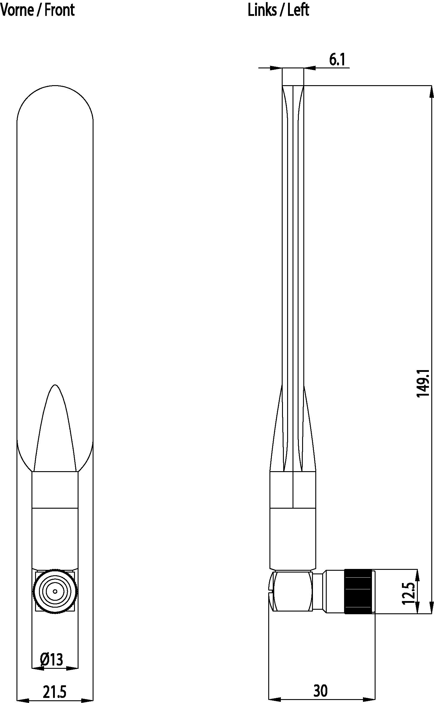 Anténa ANT 795-4MA, IWLAN, všesměrová, 2,4/5 GHz, 3/5 dBi, RSMA, IP30