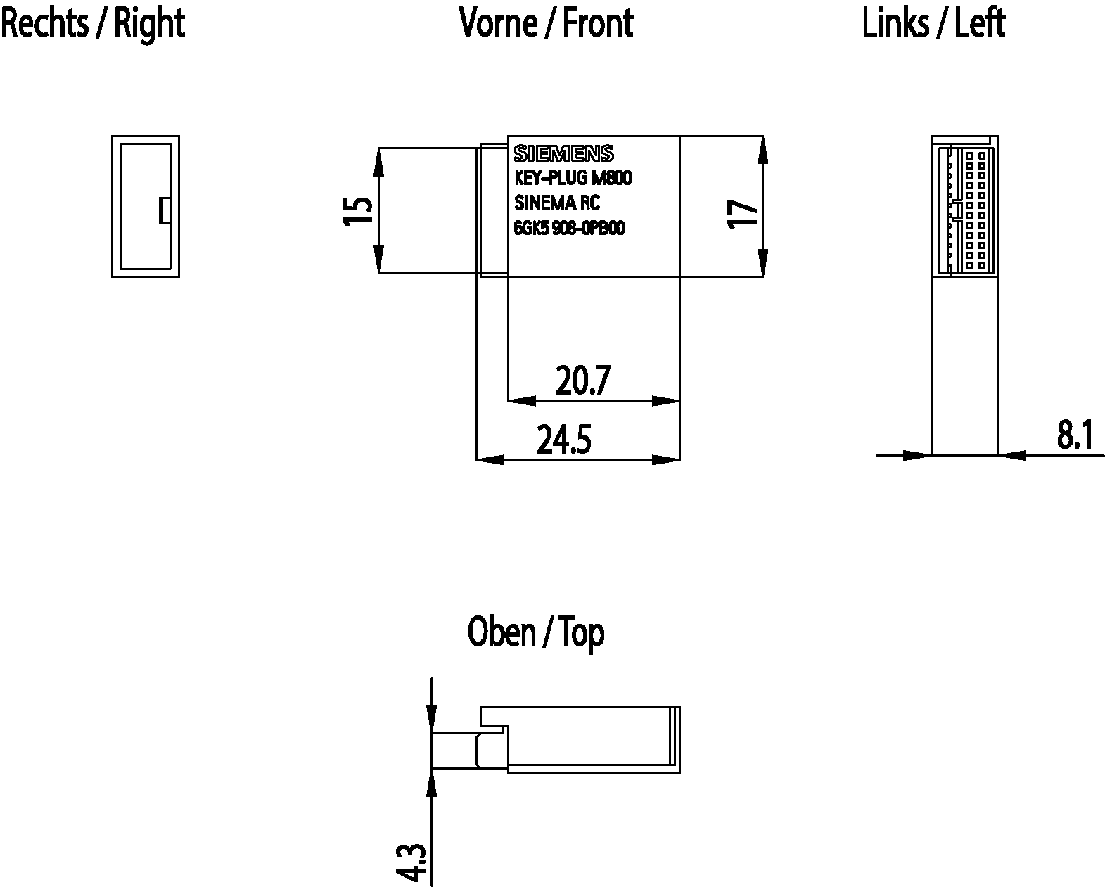 Hardw. klíč SINEMA RC, uvolnění připojení na SINEMA RC pro S615/SCALANCE M