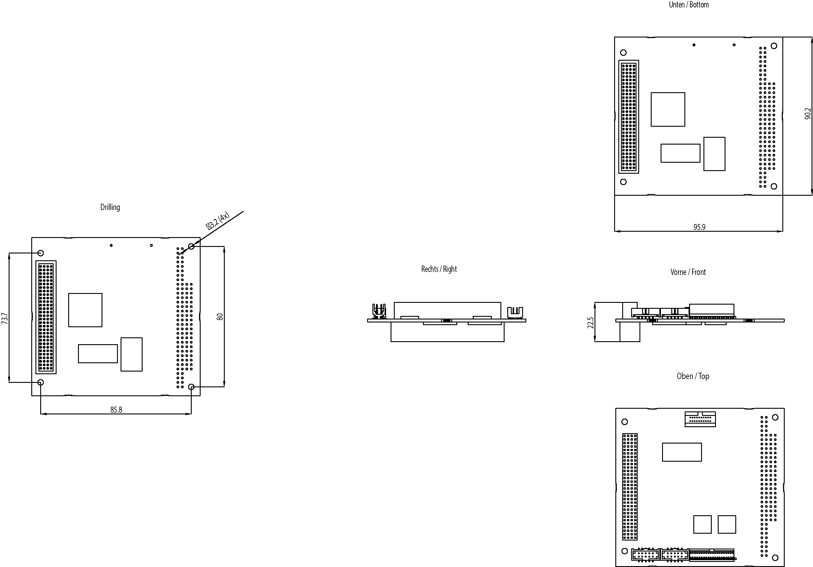 Komunikační procesor CP 1604 PC/104 plus, připojení PN IO