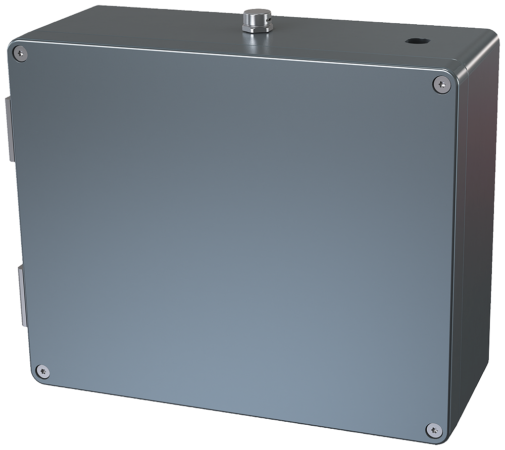 Degree of protection of aluminum enclosure IP68; suitable for SIMATIC RTU3000C; temperature range -40 to +80 °C; Cover with pin-torx screws; 7 Cable bushings and bushing for mobile radio antenna prepared; please order the cable glands and sealing plugs in the required number separately . - Image 3