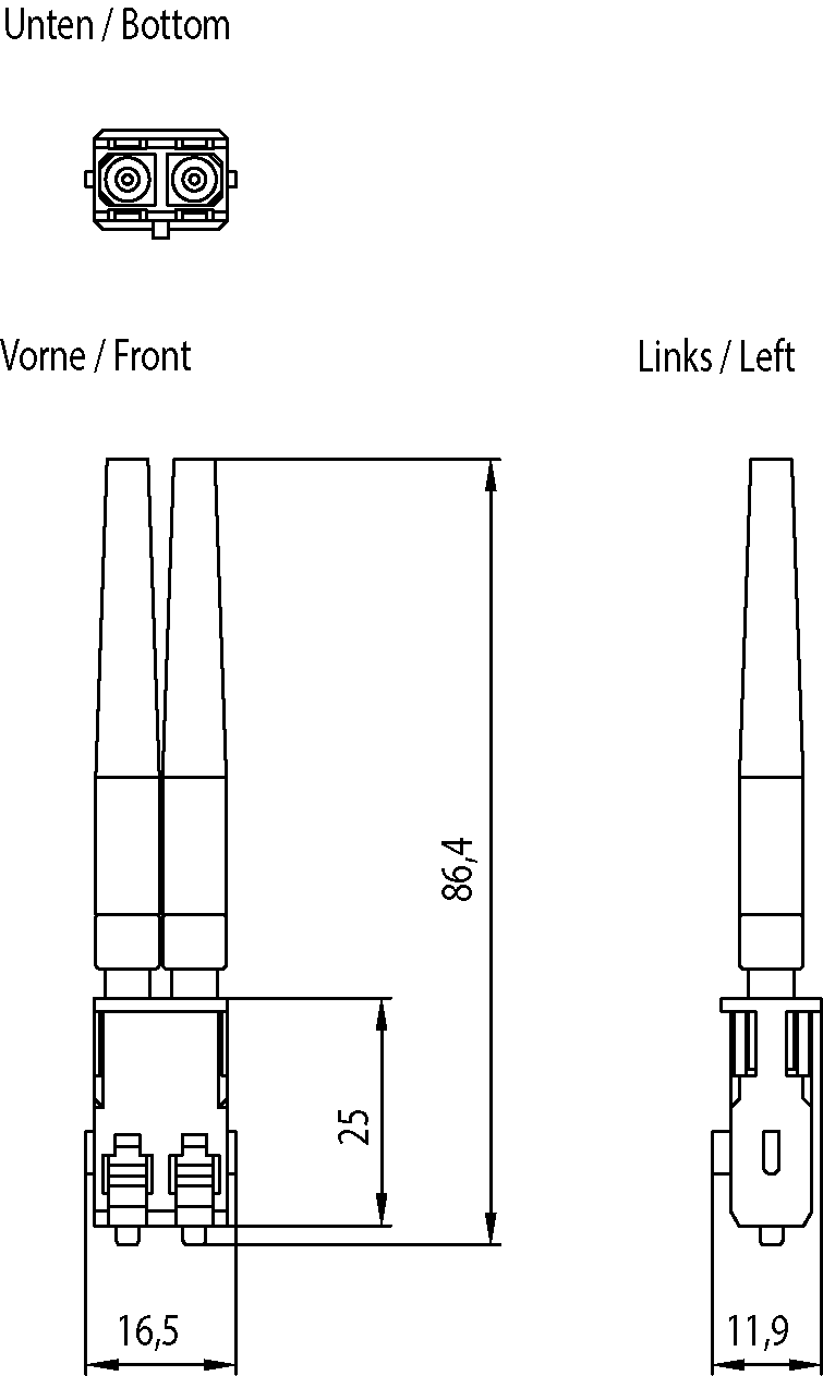 6GK1900-0NB00-0AC0 IE SC RJ PCF Plug, šroubovací konektor pro montáž přímo na místě na PCF FOC