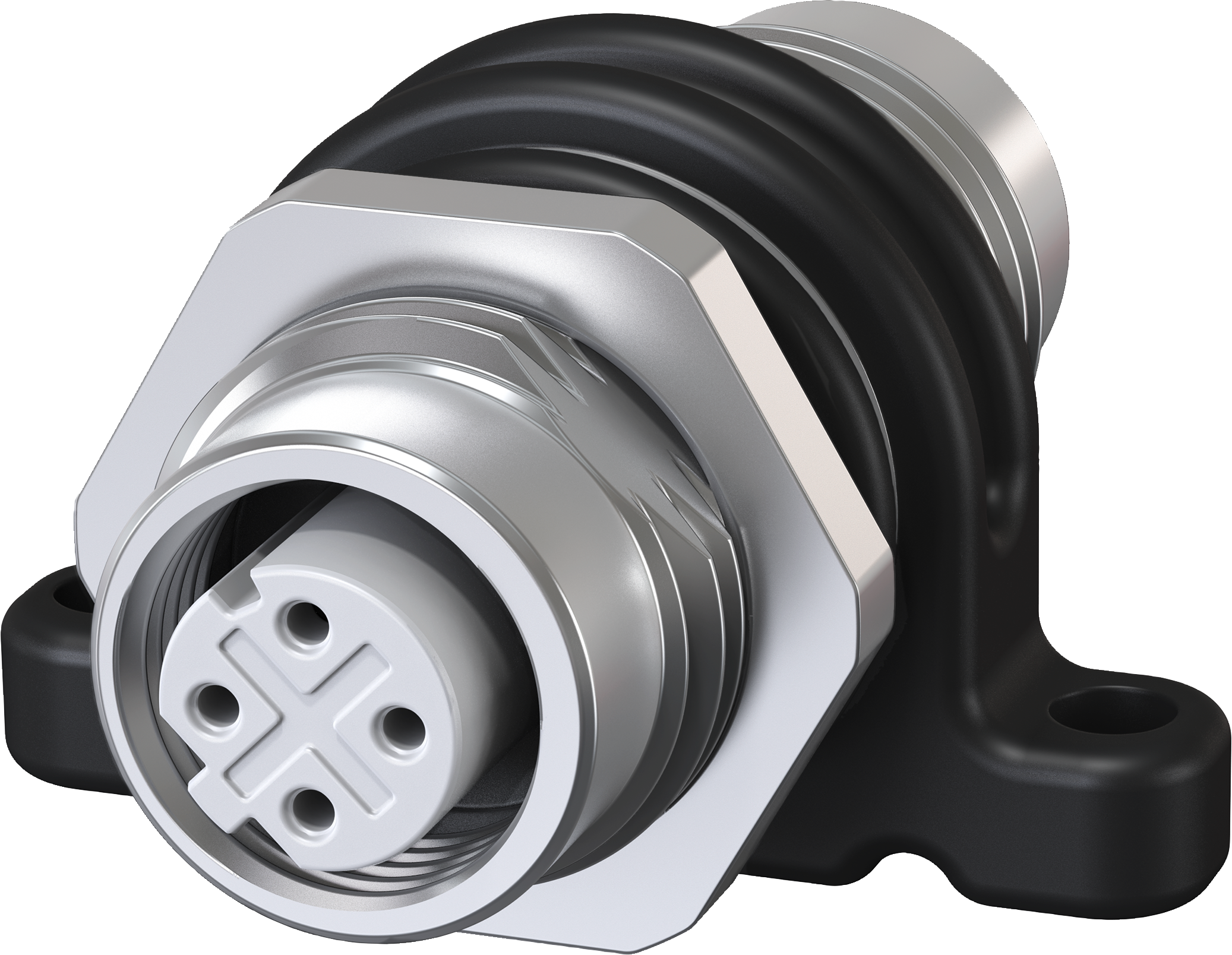 IE M12 panel feedthrough PRO control cabinet bushing to transition from M12 connection (D-coded)- connection method (IP65) on M12 (D-coded)- connection method (IP65); 1 pack=5 units. - Image 3