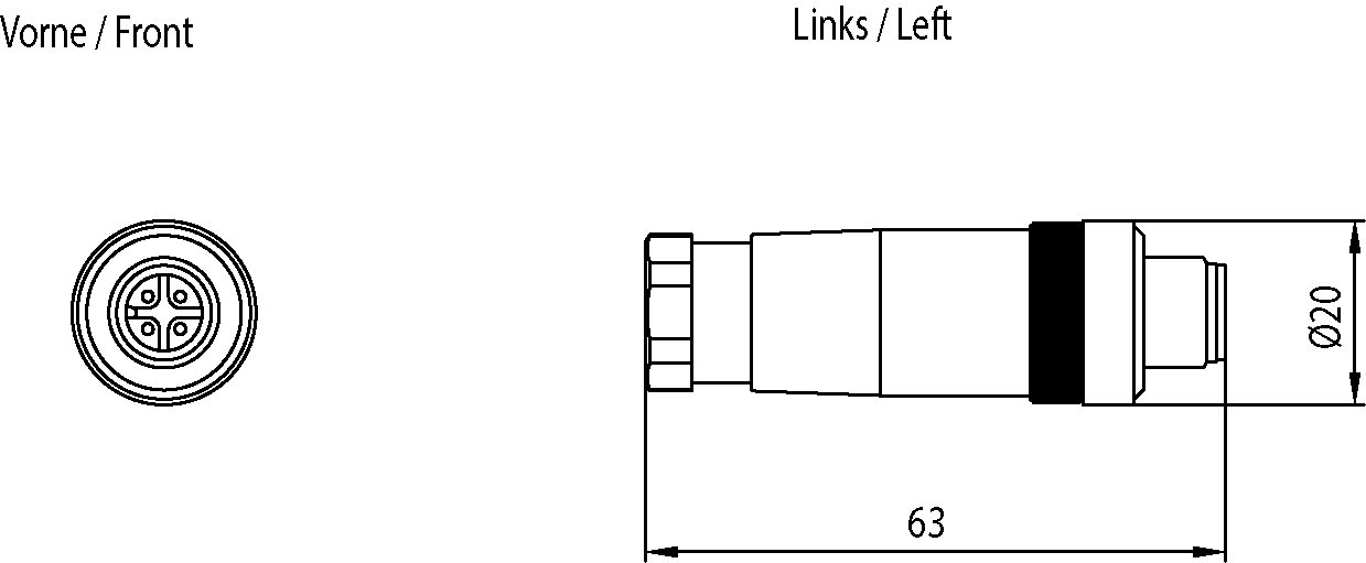 IE Power M12 Plug PRO, konektor pro připojení na napájení PS 791-1PRO