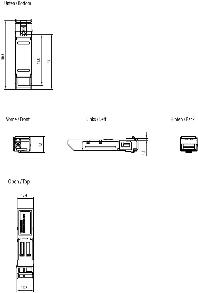 SFP vkladka SFP992-1BXMT, 1x1000 Mbit/s LC, MM sklo, max. 500m