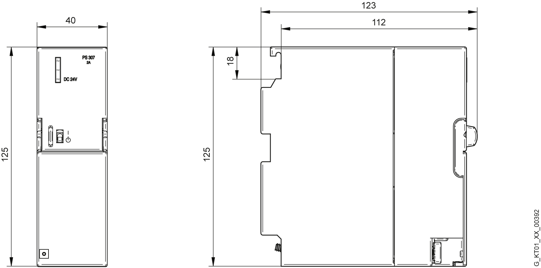 Napájecí zdroj zátěže SIMATIC PS307, 1fáz. DC 24 V/2 A