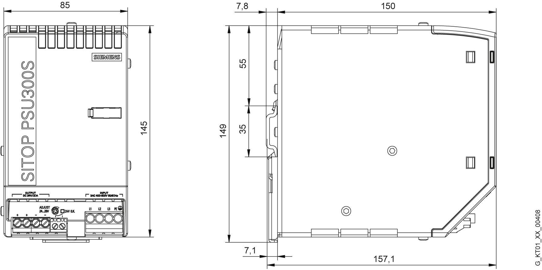 Zdroj SITOP PSU300S, 3-fázový 24 V DC/20 A