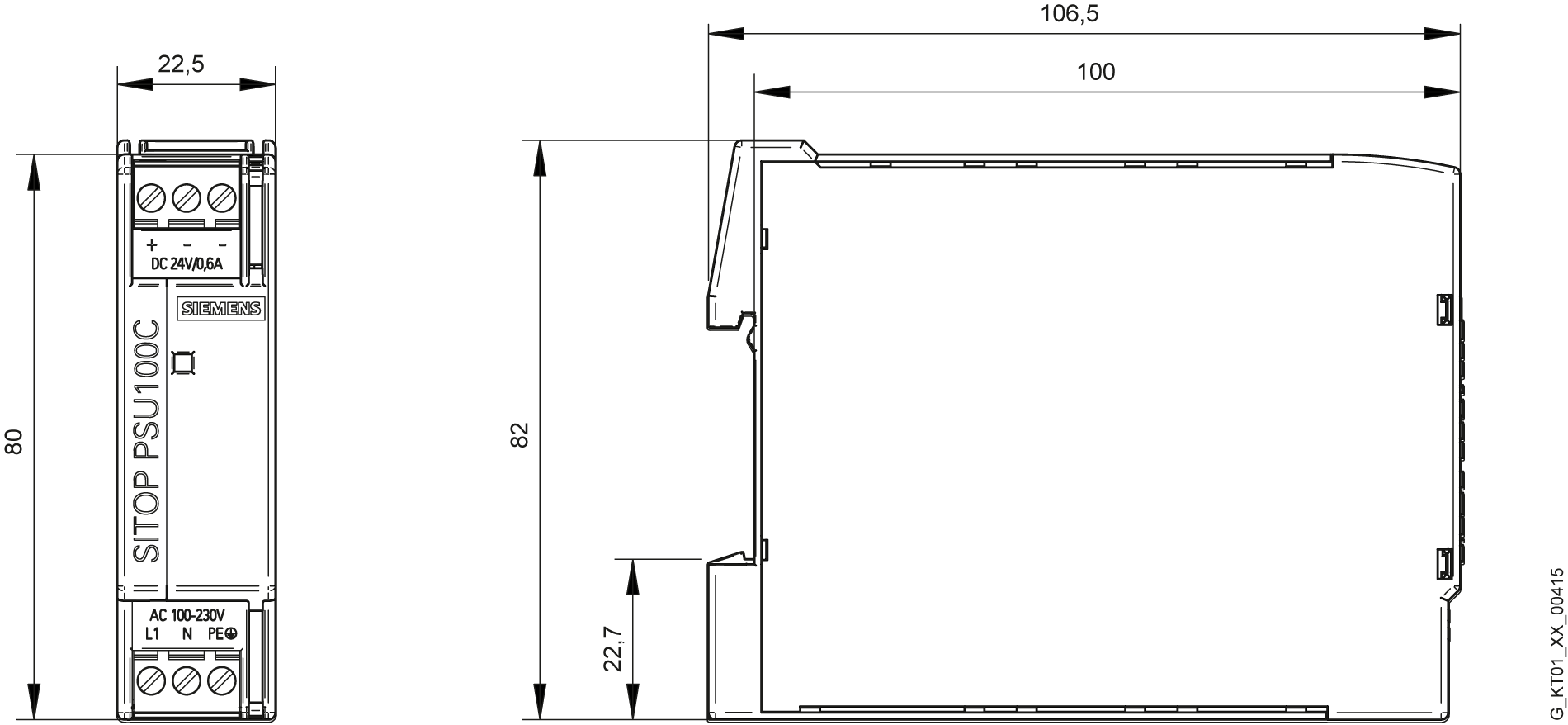 Napájecí zdroj SITOP PSU100C, 1fáz. DC 24 V/0,6 A