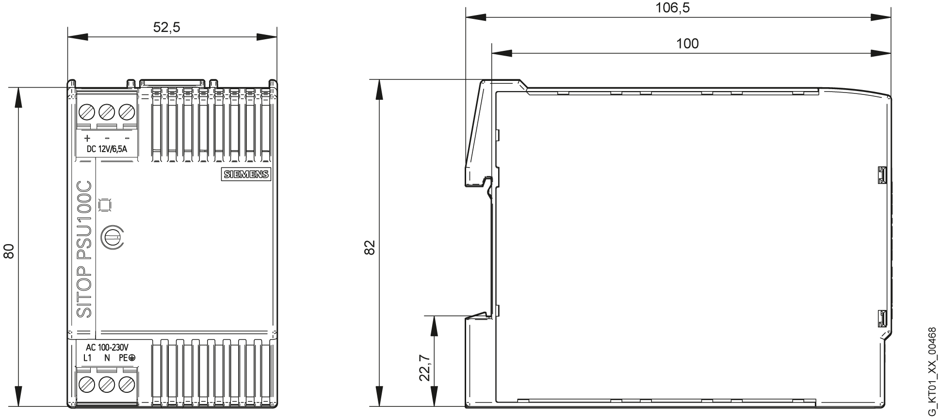 Napájecí zdroj SITOP PSU100C, 1fáz. DC 12 V/6,5 A