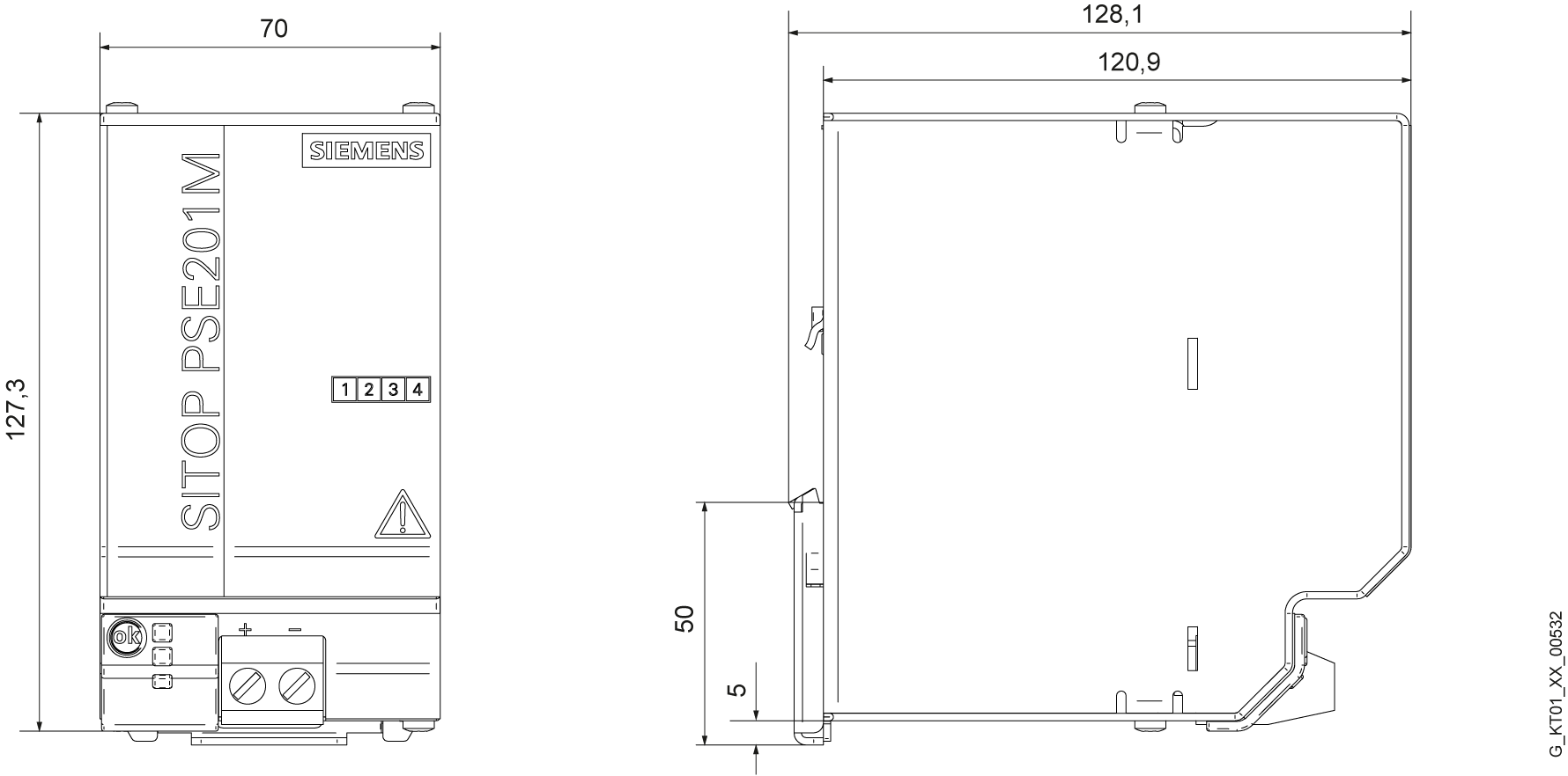 Vyrovnávací modul SITOP PSE201U s kap. 100 ms do 10 s podle zátěž. proudu