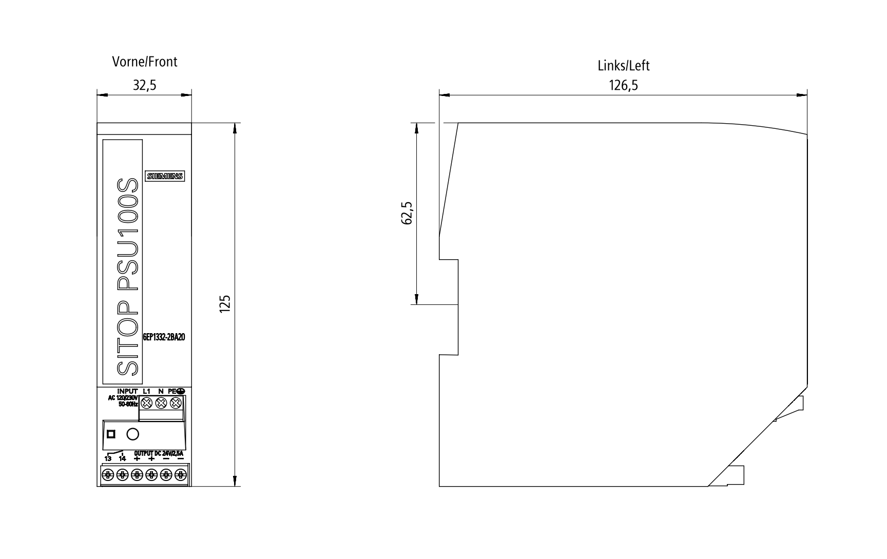 Zdroj SITOP PSU100S, jednofázový 24 V DC/2.5 A