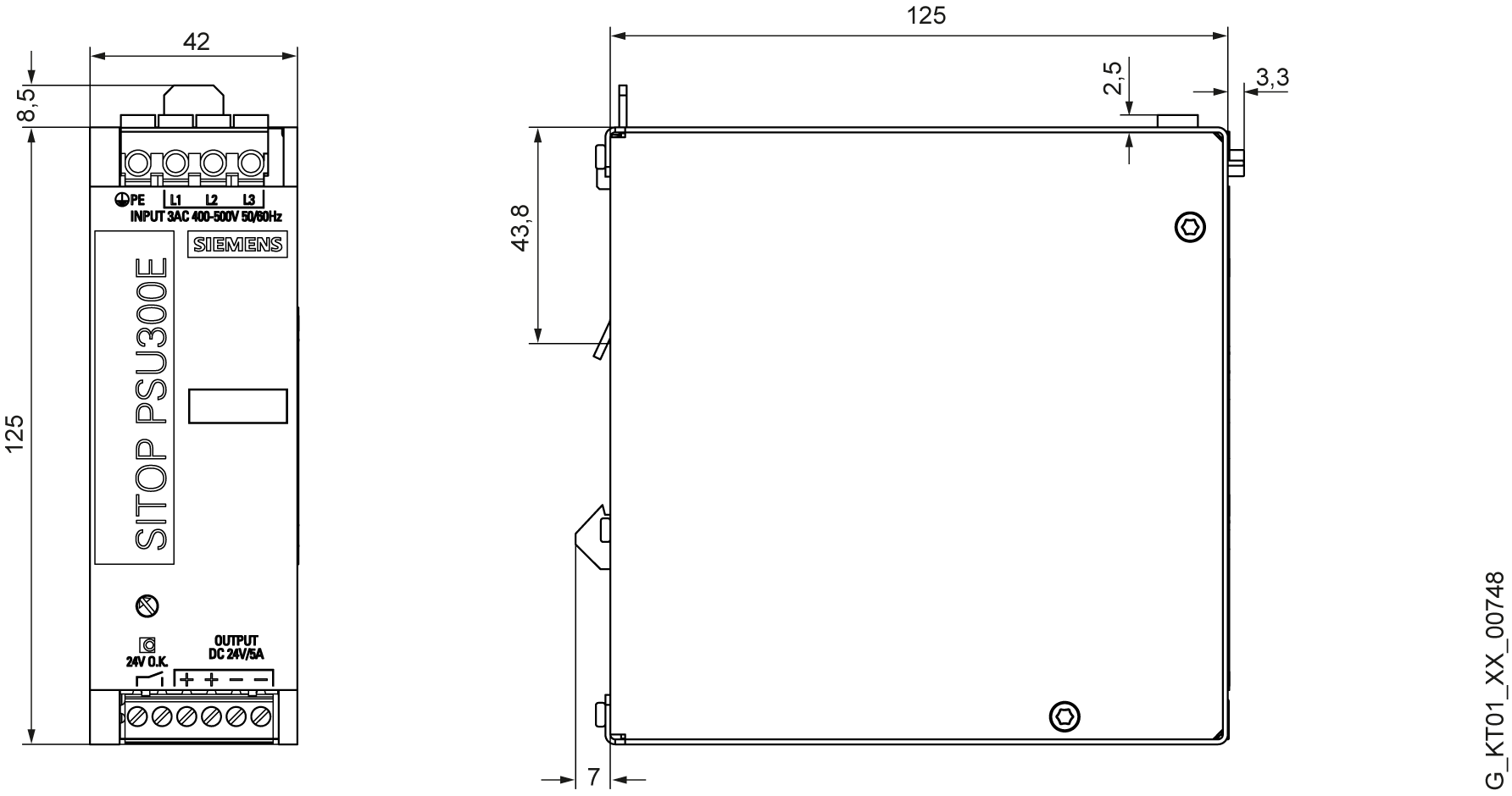 Napájecí zdroj SITOP PSU300E, 3fáz. 24 V DC/5 A