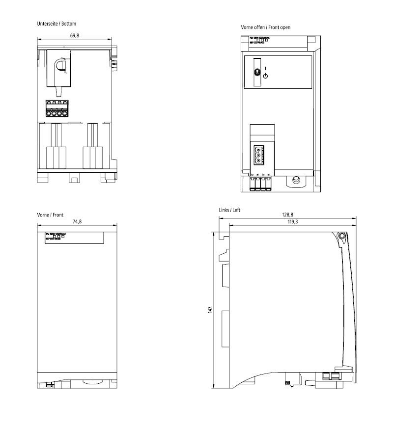 Napájecí zdroj zátěže SIMATIC PM1507, 1fáz. DC 24 V/8 A