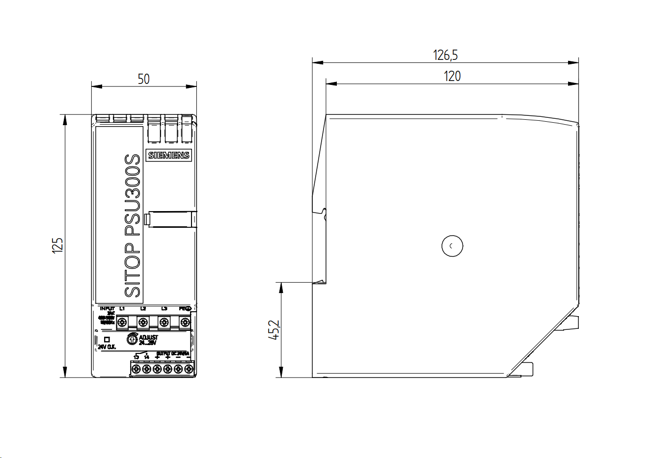 Zdroj SITOP PSU300S, 3-fázový 24 V DC/5 A