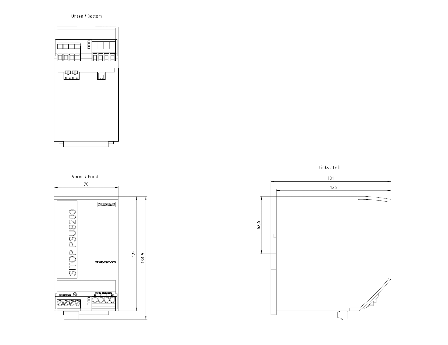 Zdroj SITOP PSU8200, 3-fázový 48 V DC/10 A