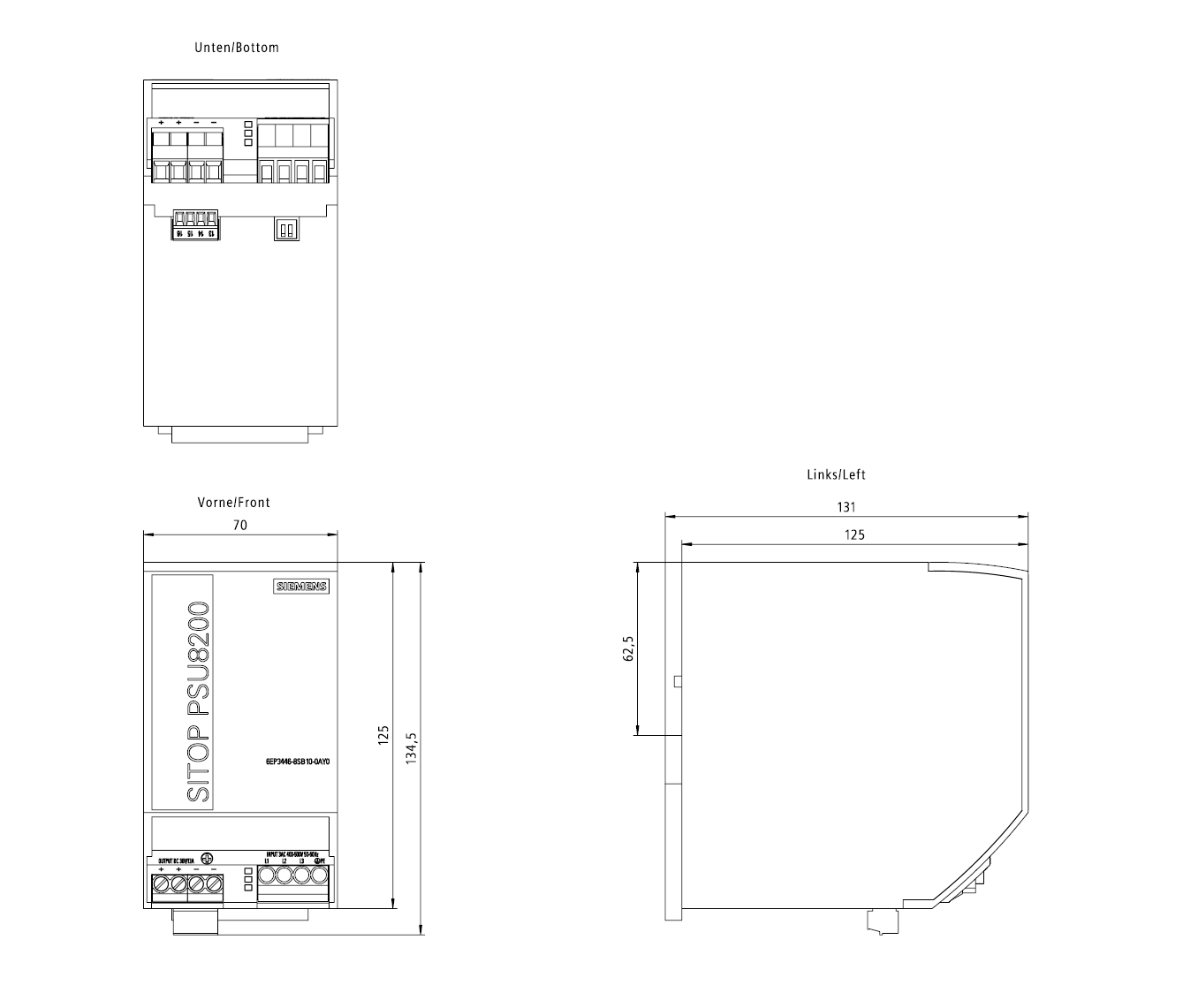 Zdroj SITOP PSU8200, 3-fázový 36 V DC/13 A