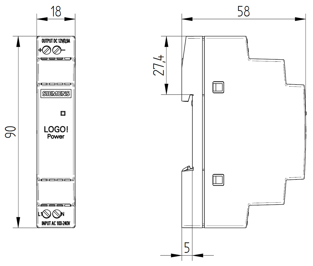 Zdroj LOGO!Power, jednofázový 12 V DC/1.9 A