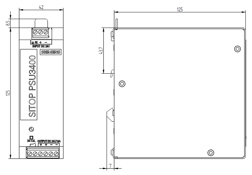 Napájecí zdroj SITOP PSU3400, DC 24 V/ DC 24 V/10 A
