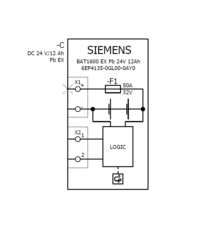 SITOP BAT1600 EX 24 V DC 12 Ah Pb battery module with maintenance- free closed lead-acid battery for SITOP UPS1600 - Image 4