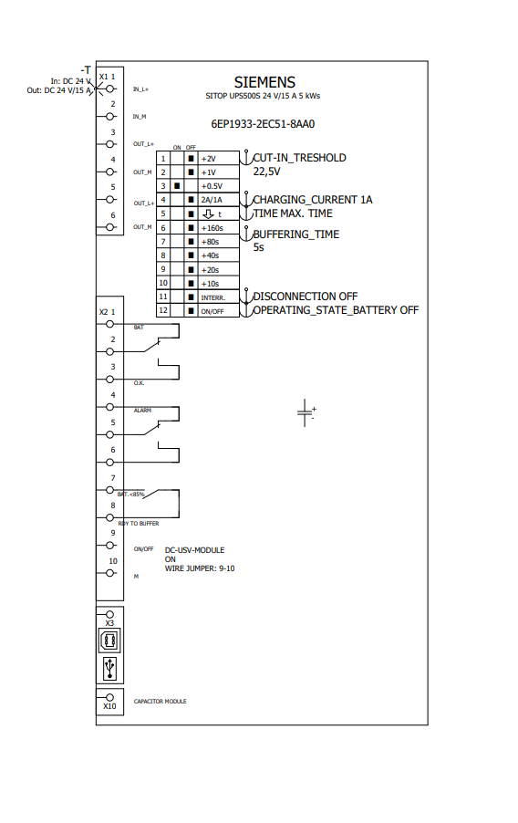 SITOP UPS500S EX maintenance-free uninterruptible power supply with USB interface basic device 5 kWs input: 24 V DC output: 24 V DC/15 A degree of protection IP20 - Image 4
